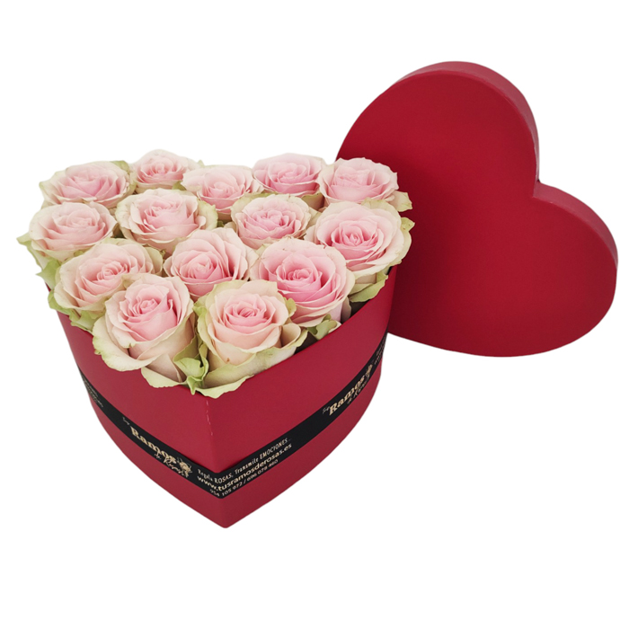 caja corazon rosas rosas